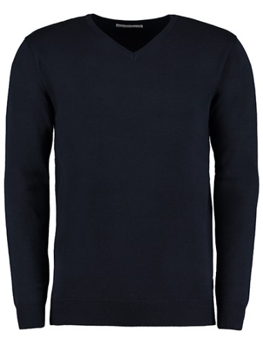 K-KK352-Regular Fit Arundel V-Neck Sweater